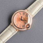 Cartier 18K Gold 28/33/36MM for Your Choice Imported Movement Pink Watch fake cartier writing instruments